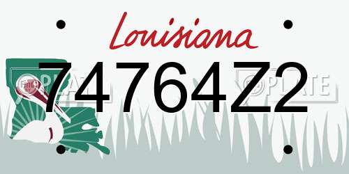 74764Z2 Louisiana License Plate