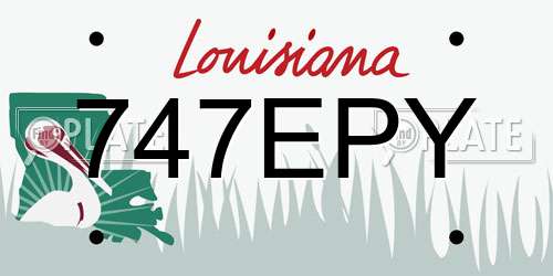 747EPY Louisiana License Plate