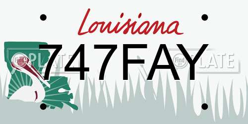 747FAY Louisiana License Plate