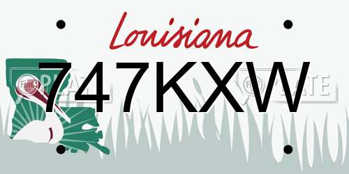 747KXW Louisiana License Plate