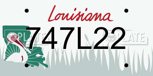 747L22 Louisiana License Plate
