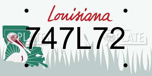 747L72 Louisiana License Plate