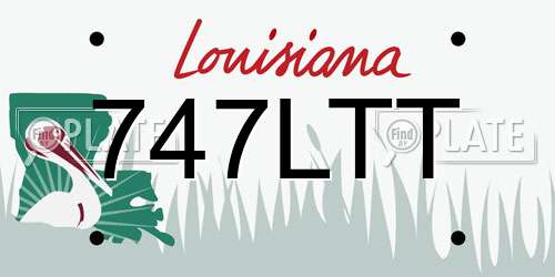 747LTT Louisiana License Plate