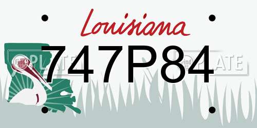 747P84 Louisiana License Plate