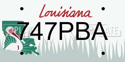 747PBA Louisiana License Plate