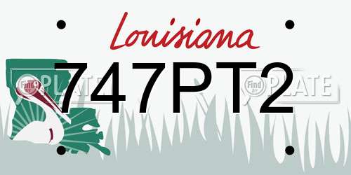 747PT2 Louisiana License Plate