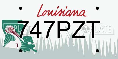 747PZT Louisiana License Plate