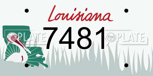7481 Louisiana License Plate