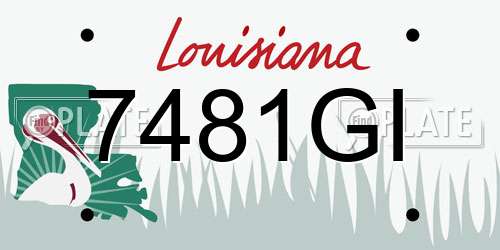 7481GI Louisiana License Plate
