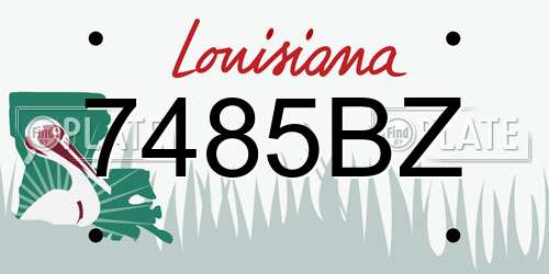 7485BZ Louisiana License Plate