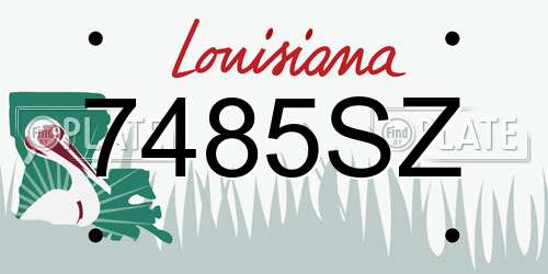 7485SZ Louisiana License Plate