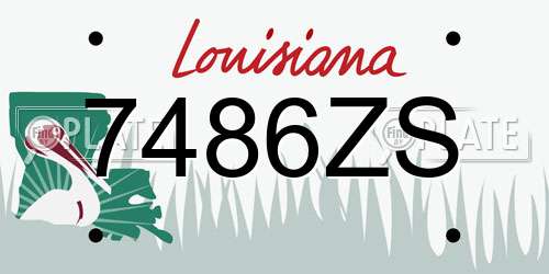 7486ZS Louisiana License Plate