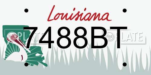 7488BT Louisiana License Plate