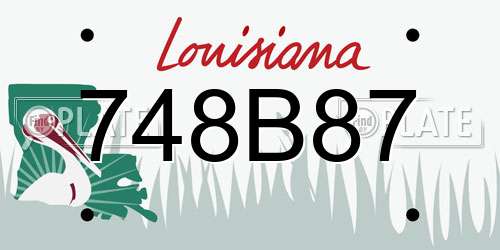 748B87 Louisiana License Plate