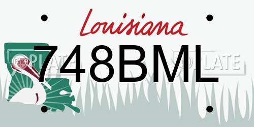 748BML Louisiana License Plate