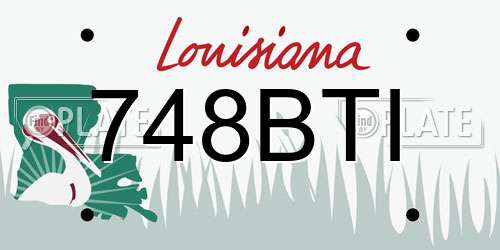 748BTI Louisiana License Plate