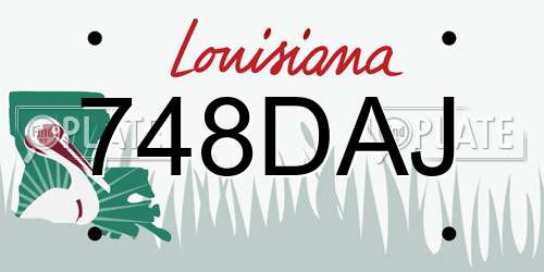 748DAJ Louisiana License Plate