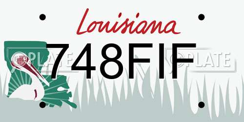 748FIF Louisiana License Plate