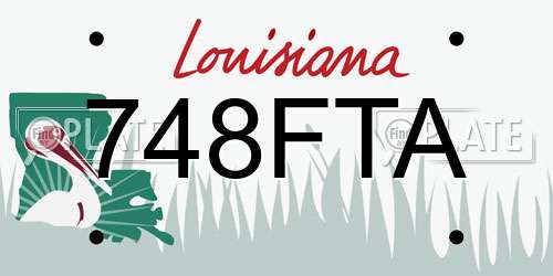 748FTA Louisiana License Plate