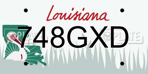 748GXD Louisiana License Plate