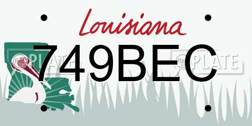 749BEC Louisiana License Plate