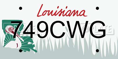 749CWG Louisiana License Plate