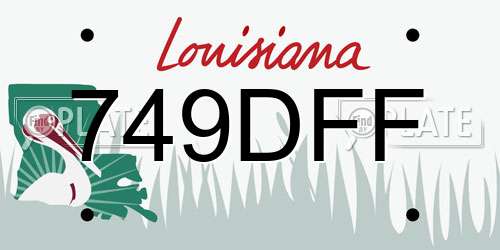 749DFF Louisiana License Plate