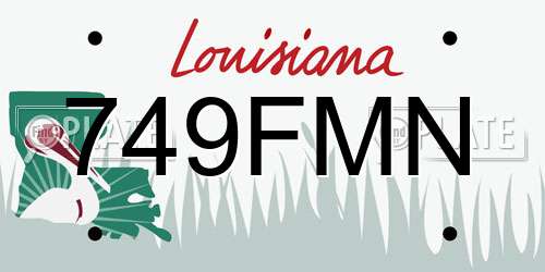 749FMN Louisiana License Plate
