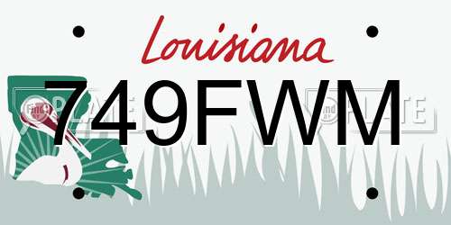 749FWM Louisiana License Plate