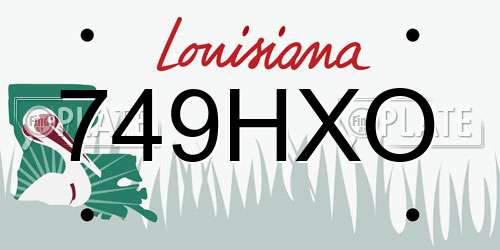 749HXO Louisiana License Plate