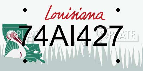 74AI427 Louisiana License Plate