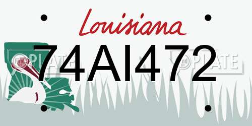 74AI472 Louisiana License Plate
