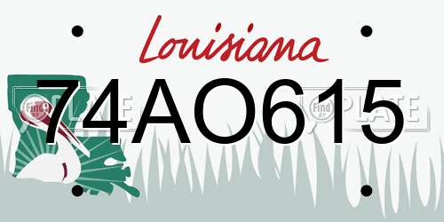 74AO615 Louisiana License Plate