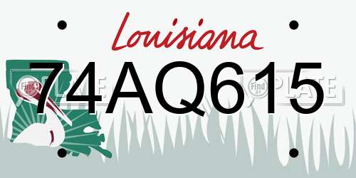 74AQ615 Louisiana License Plate