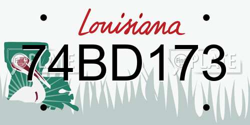 74BD173 Louisiana License Plate