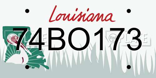 74BO173 Louisiana License Plate