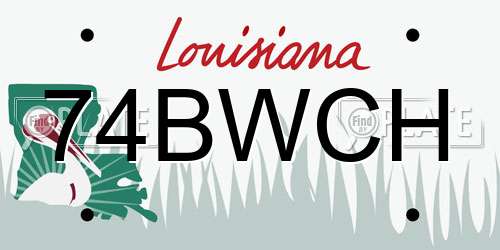 74BWCH Louisiana License Plate
