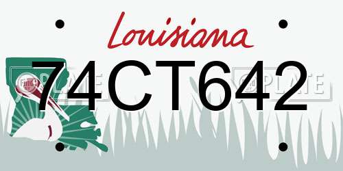 74CT642 Louisiana License Plate