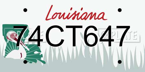 74CT647 Louisiana License Plate