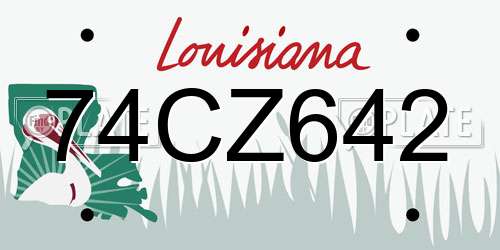 74CZ642 Louisiana License Plate