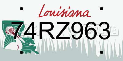 74RZ963 Louisiana License Plate