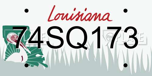 74SQ173 Louisiana License Plate