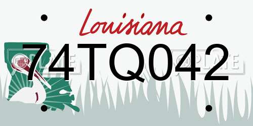 74TQ042 Louisiana License Plate