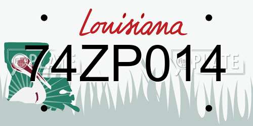 74ZP014 Louisiana License Plate