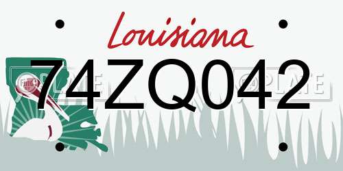 74ZQ042 Louisiana License Plate