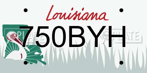 750BYH Louisiana License Plate