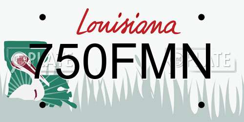 750FMN Louisiana License Plate