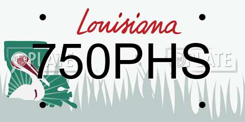 750PHS Louisiana License Plate