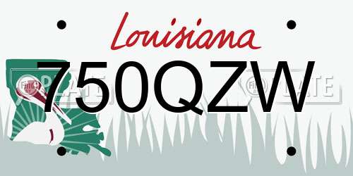 750QZW Louisiana License Plate