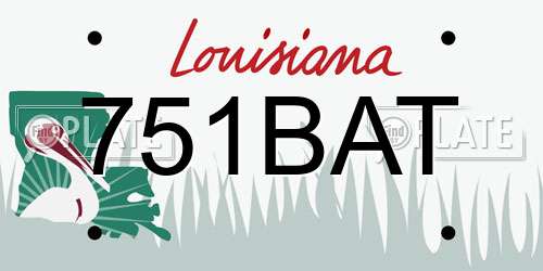 751BAT Louisiana License Plate